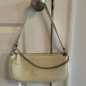 SHOULDER HANDBAG - IVORY CROC